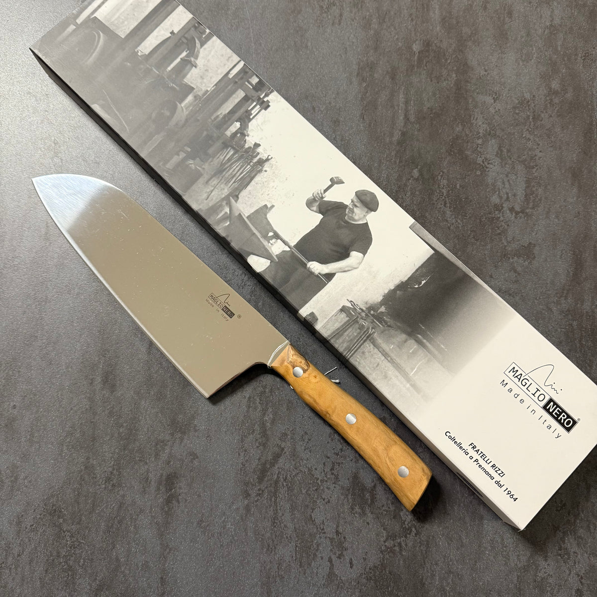 MAGLIONERO -  MAXI SANTOKU ULIVO - 21cm LINEA ISIDE -